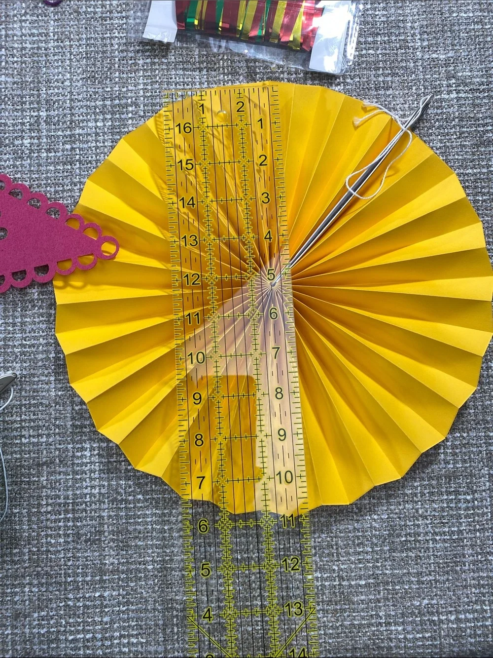Colorful Fiesta Paper Rosette Fans & Cutout Triangle Bunting - Multicolor